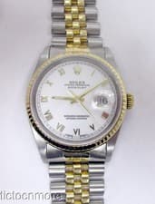 VINTAGE ROLEX OYSTER DATEJUST 3135 31j WATCH MENS 16233 WHITE DIAL ROMAN NUM