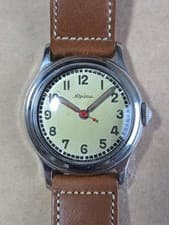 ALPINA Cal 588 Manual Wind Watch FB Borgel Case Vintage 1940s OH Working