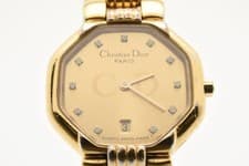Vintage[Exc+5] Christian Dior 48.153 11P Diamond Women's Quartz Date Watch JAPAN