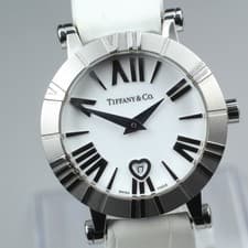 Near MINT Card Tiffany&Co. Atlas Dome Z1300 White Quartz 30mm Ladies Watch JAPAN