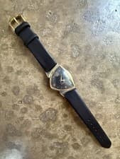 VINTAGE HAMILTON PACER WATCH GE BLACK DIAL 500A MOVEMENT VIDEO RUNS BUT REPAIR