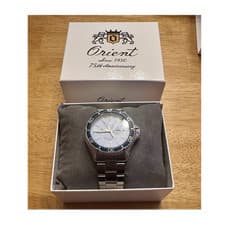 Orient 75th Anniversary Automatic Diver 200m Silver Blue Dial Steel Watch