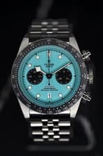 Tudor Black Bay Chrono “Flamingo” 41mm Turquoise Dial Jubilee Bracelet Complete