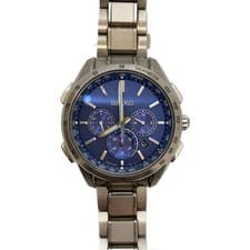Used SEIKO◆Solar watch/analog/stainless steel/BLU/SLV/8B92-0AB0