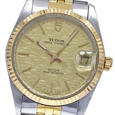 TUDOR Prince Oyster Date 74033 YG bezel gold Dial Automatic Men's Fast Ship