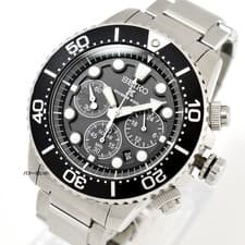 Seiko Prospex SBDL047 Solar Diver Chronograph V175 Black Near Mint w/Box