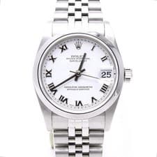 Rolex 78240 DATEJUST 31mm White Roman Steel Women's Watch 152888540