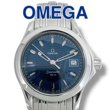 OMEGA Seamaster 120 2571.81 Navy Dial Ladies Quartz Watch Stainless Steel