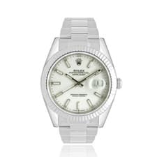 Rolex Stainless Steel Datejust 41mm White Dial