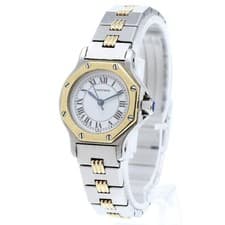CARTIER SANTOS OCTAGON SM 24mm SS/YG Automatic White Dial #C422