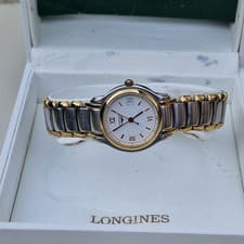 Longines Ladies Two-Tone Enamel Dial, date Quartz Watch, Boxed