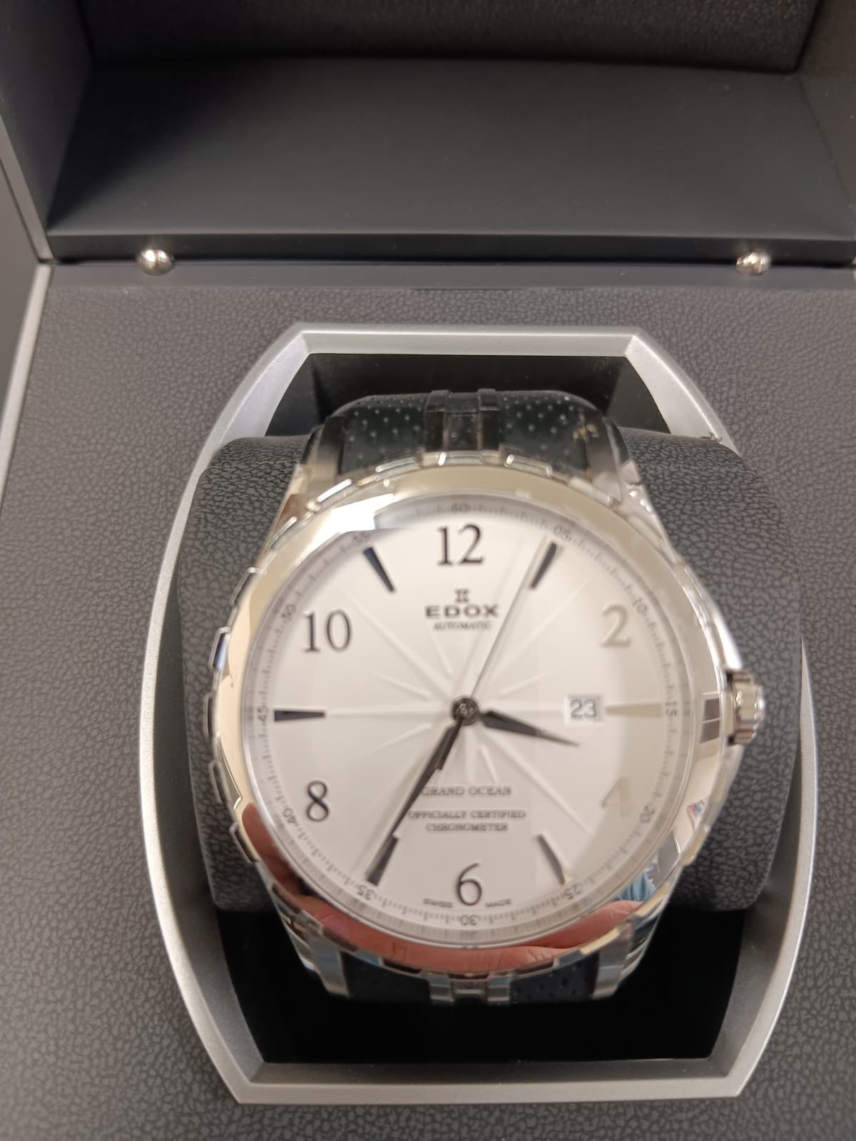 Edox Grand Ocean Cronometer Men's Watch Preowned In Box