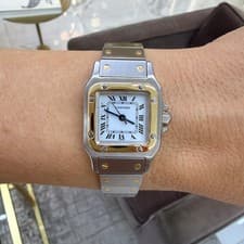 Ladies Cartier Santos Galbée 24MM 1170902 18K Yellow Gold Ssteel Automatic Watch