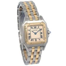 Cartier Panthere SM 2-Row Ref.1057917 Quartz Watch 18KYG SS 136488