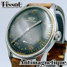 TISSOT 1940s Antimagnetic Manual Watch Black Dial Rare Vintage Tested, Working