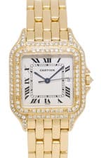 Cartier Panthere Large 18k Yellow Gold & Diamond Ladies Quartz Watch 887968