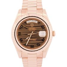 PAPERS Rolex Day-Date II 41mm President CONCENTRIC CHOCOLATE WAVE 18K 218235 BOX