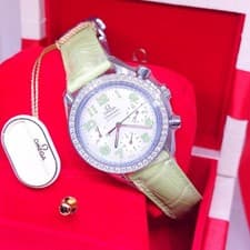 Omega Lime Green Speedmaster Diamonds REF: 3835.72.35 (NOS)