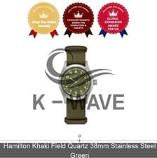 Hamilton Khaki Field Quartz 38mm Stainless Steel Green Express