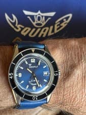 Squale Sub 39BL -300 Meter, Swiss Made, Blue Dial, Automatic Diver Watch 39mm