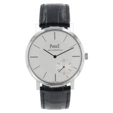 Piaget Altiplano White Dial 18k White Gold Automatic Movement Mens Watch P10697