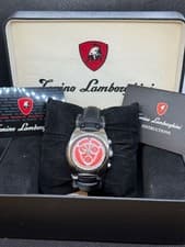 Tonino Lamborghini Chronograph 11L Red Dial Swiss Watch with Box and Papers