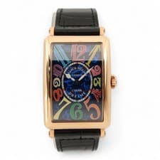 Franck Muller Long Island 26mm 18K Rose Gold Blue Dial Watch 952QZCOLDR5N