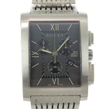 GUCCI 8600M G Metro Watches blackDial Stainless Steel Quartz Chronograph mens