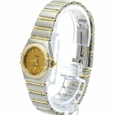 OMEGA Watch Constellation Diamond K18 Gold Stainless Steel Quartz Wristwatch