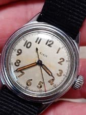 Elgin Military Vintage Hand-Wind Watch Used Authentic