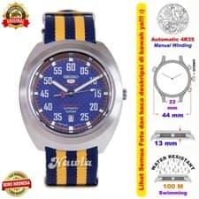 Brand New SEIKO 5 Sports SRPA91K1 Automatic Blue Yellow Nylon Strap Limited