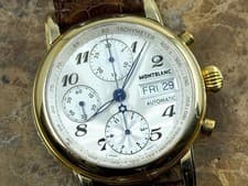 Montblanc MEISTERSTUCK STAR Chronograph 38mm Automatic DAY DATE Gold Plated