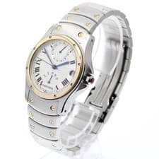 CARTIER SANTOS RONDE W20038R3 33mm SS/YG Automatic GMT Date Power Reserve #C084