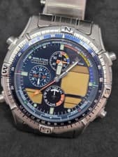 Citizen World Time Watch Quartz 24 City World Timer Stainless Steel 45mm