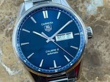 Tag Heuer Carrera DAY DATE 41mm Automatic Calibre 5 with Blue Dial Bracelet Box