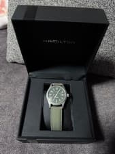 Hamilton Auto Watch Green Timepiece Mens Fashion Wristwatch Authentic