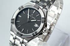 Maurice Lacroix Aikon AI1008 Black SS Date Quartz Swiss Made Watch [Box Damaged]