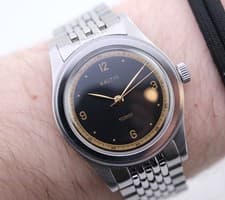 Baltic HMS001 Automatic Watch Black Dial Box & Papers 4 Bands 7” B + p