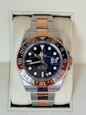 2018 Rolex GMT-Master II 126711CHNR Silver and Pink Oyster Bracelet Watch & Card