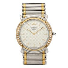 Seiko Credor Diamond Bezel 5A74 0190 Quartz Stainless Steel Yellow Gold Men s Bo