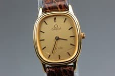 [Exc+5] Vintage OMEGA De Ville Cal.1450 591.0281 19mm Gold Quartz Women's Watch