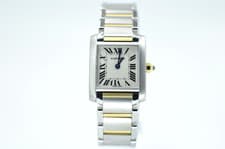 Cartier Tank Francaise 2384 White Dial Gold/Steel 2010 watch with Box and Papers
