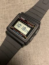 CASIO W-11 Quartz Digital Watch Silver Case Round Vintage Japan Working Used