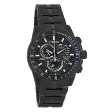 Citizen Eco-Drive Men's A-T Perpetual Calendar Black Stainless Watch AT4127-52H