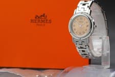 [Near MINT w/Box] Vintage HERMES Clipper 24mm Quartz Women's Watch From JAPAN