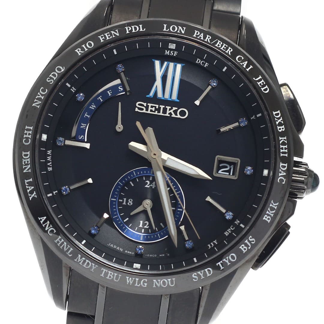 Seiko Brights Eternal Blue Solar Atomic Men's Watch Titanium Used From Japan Fro