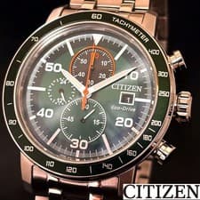 Citizen Eco Drive Chronograph Watch Mens 44mm Solar powered wrist 21cm