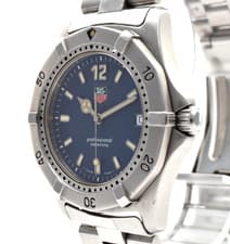 TAG Heuer 2000 Series WK1113 Vintage Quartz Men's Watch Blue Date Dial 38mm