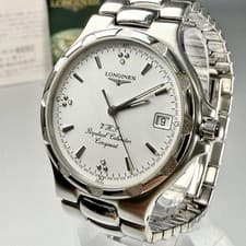 Longines Conquest Quartz Watch Mens L1 627 4 Perpetual Calendar wrist 18cm