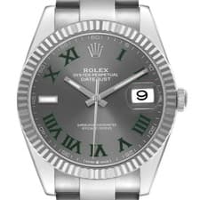 Rolex Datejust 41 Steel White Gold Wimbledon Dial Mens Watch 126334